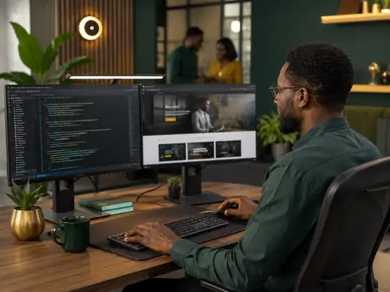 Technology specialist working on secure digital systems